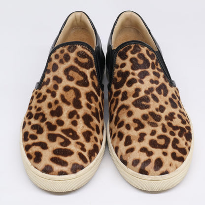 Christian Louboutin クリスチャンルブタン レオパード柄ハラコ/レザー スリッポン シューズ 35