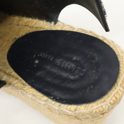 CELINE セリーヌ オープントゥ エスパドリーユ ウェッジソール サンダル シューズ 35