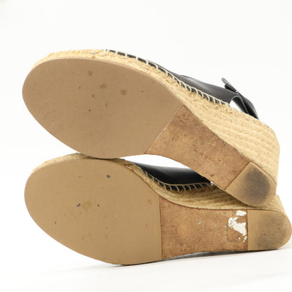 CELINE セリーヌ オープントゥ エスパドリーユ ウェッジソール サンダル シューズ 35