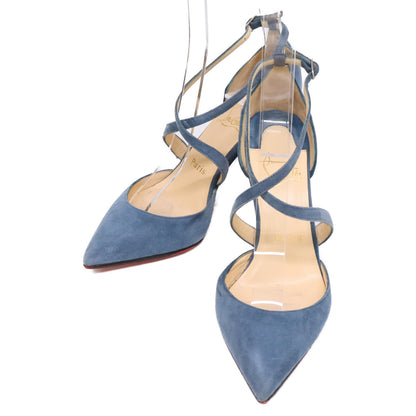 Christian Louboutin クリスチャンルブタン スエード クロスストラップ ポインテッドトゥ シューズ 34 1/2