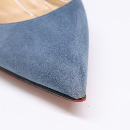 Christian Louboutin クリスチャンルブタン スエード クロスストラップ ポインテッドトゥ シューズ 34 1/2