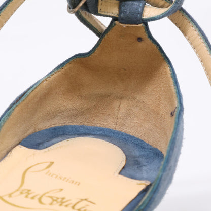 Christian Louboutin クリスチャンルブタン スエード クロスストラップ ポインテッドトゥ シューズ 34 1/2