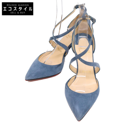 Christian Louboutin クリスチャンルブタン スエード クロスストラップ ポインテッドトゥ シューズ 34 1/2