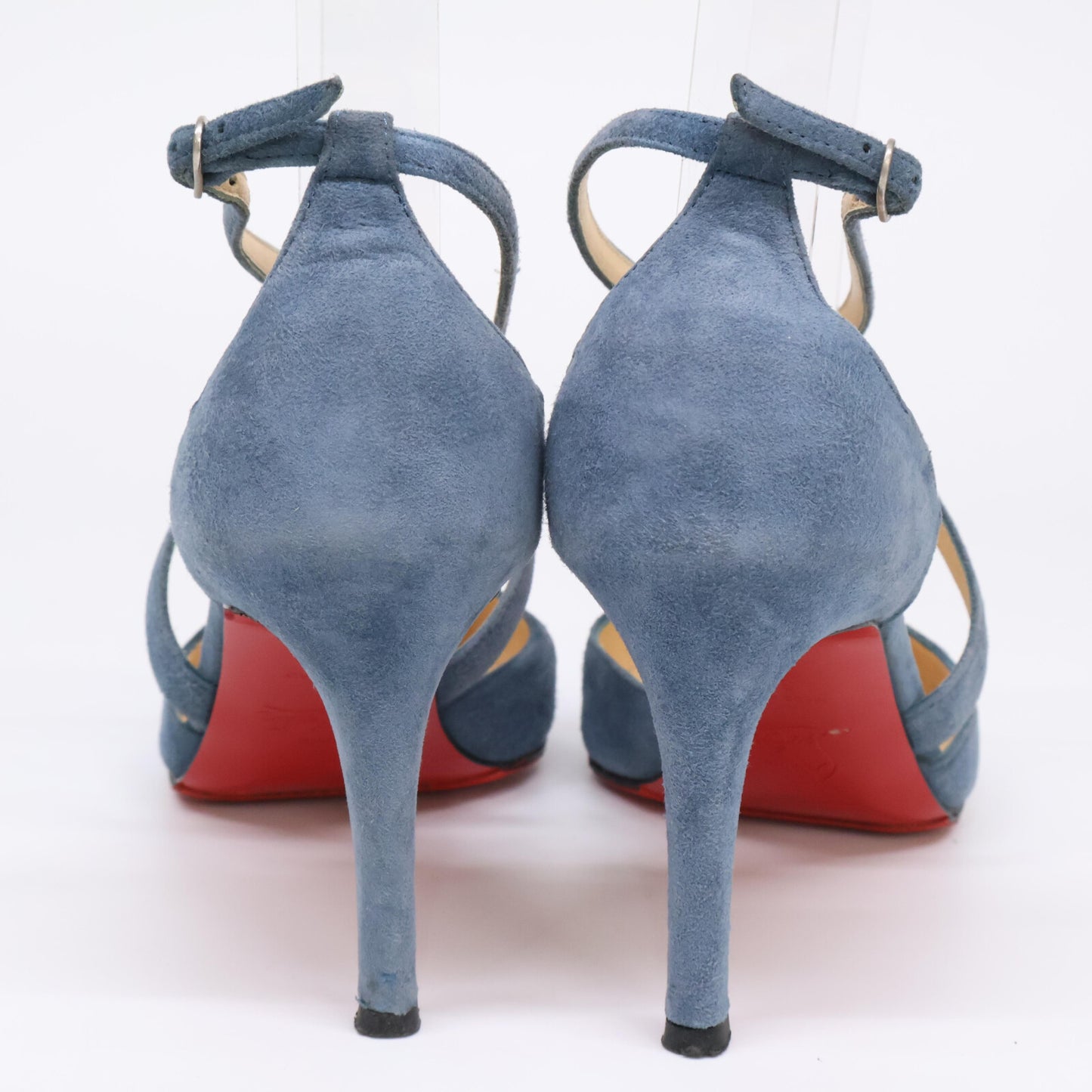 Christian Louboutin クリスチャンルブタン スエード クロスストラップ ポインテッドトゥ シューズ 34 1/2