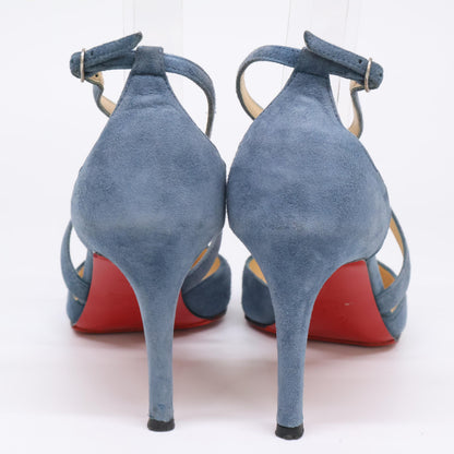 Christian Louboutin クリスチャンルブタン スエード クロスストラップ ポインテッドトゥ シューズ 34 1/2