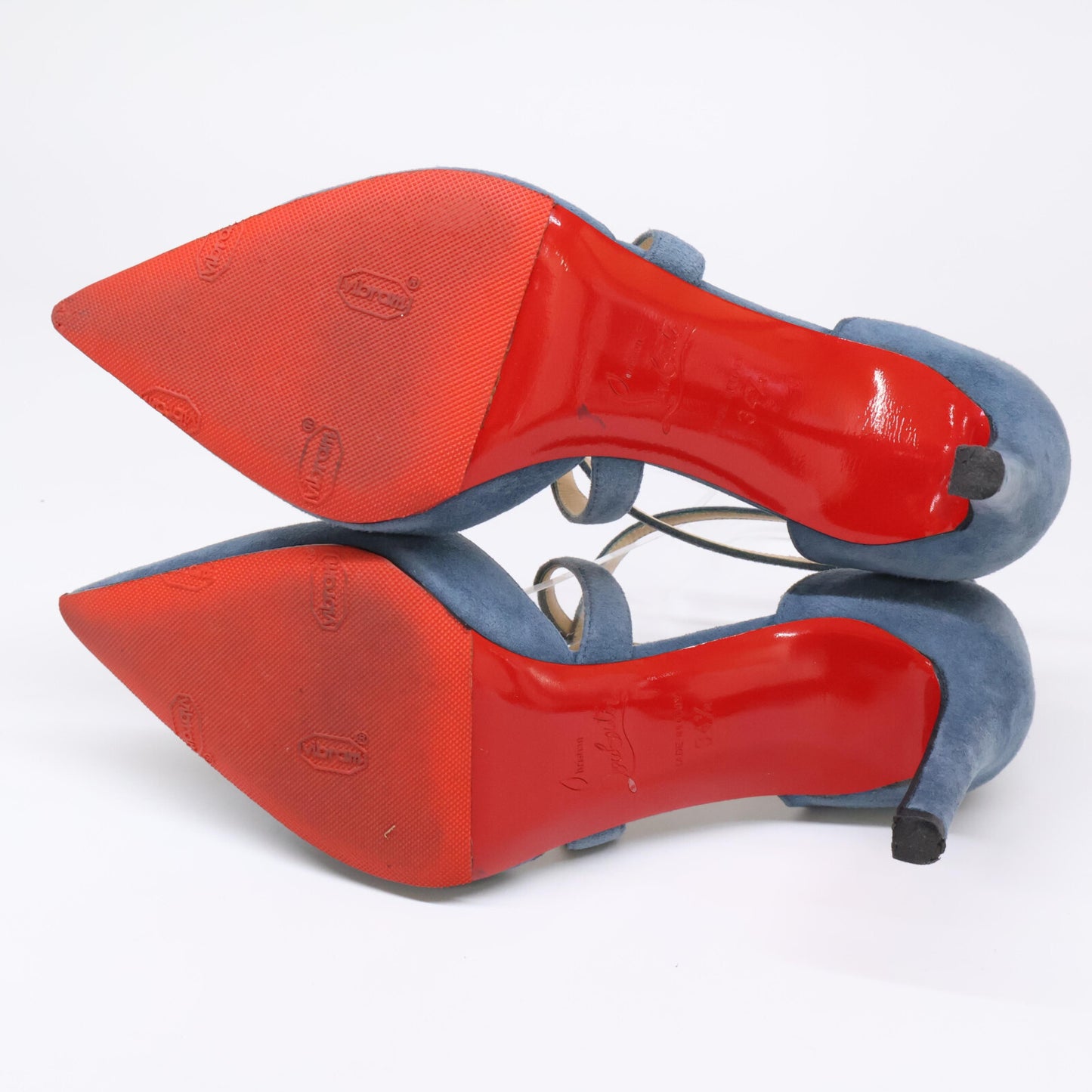 Christian Louboutin クリスチャンルブタン スエード クロスストラップ ポインテッドトゥ シューズ 34 1/2