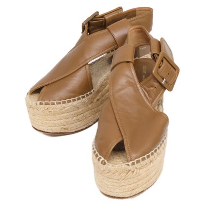 CELINE セリーヌ 【美品】オープントゥ エスパドリーユ ウェッジソール サンダル シューズ 34