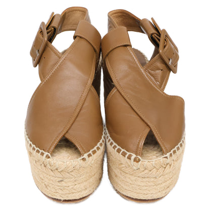 CELINE セリーヌ 【美品】オープントゥ エスパドリーユ ウェッジソール サンダル シューズ 34