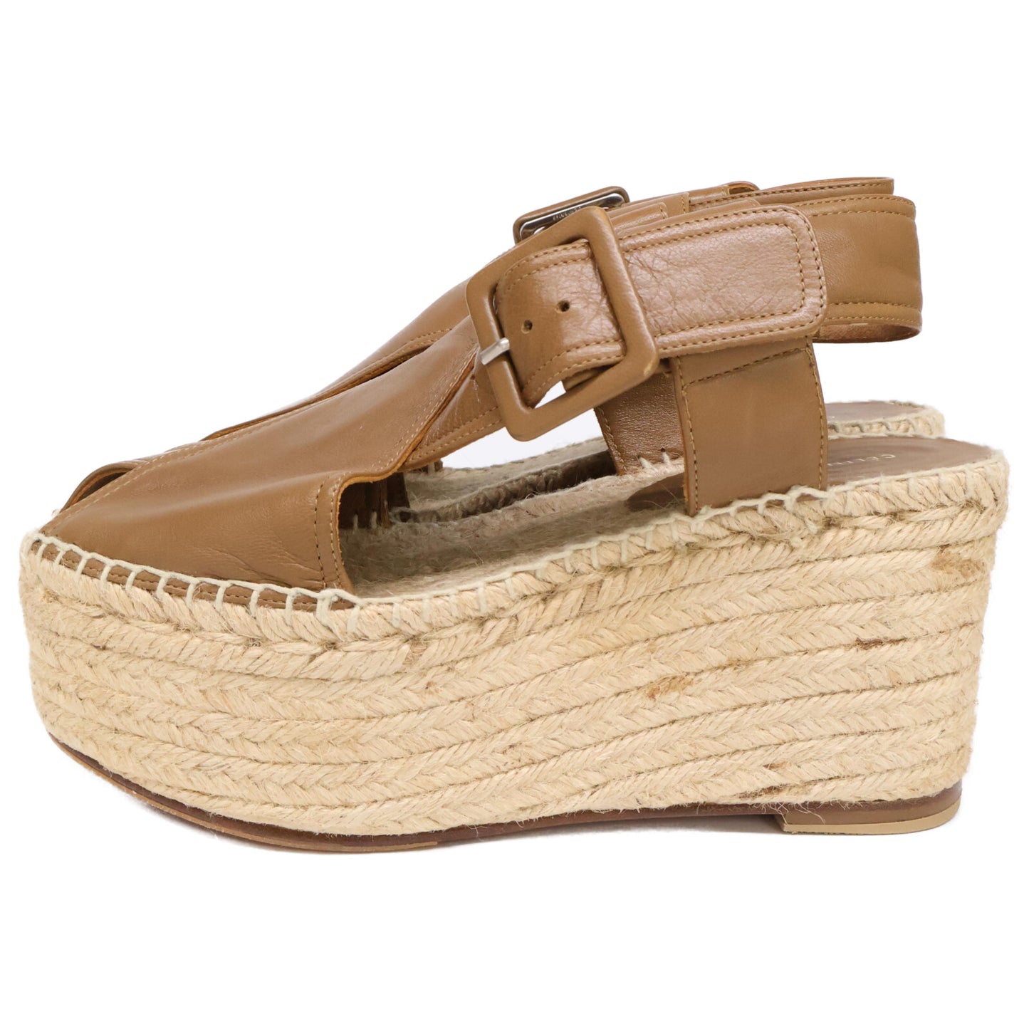 CELINE セリーヌ 【美品】オープントゥ エスパドリーユ ウェッジソール サンダル シューズ 34