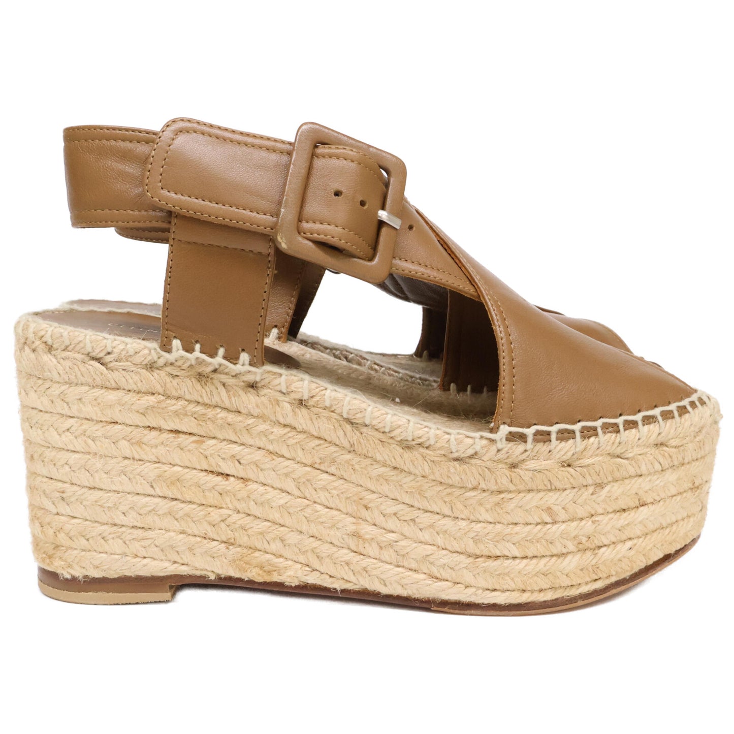 CELINE セリーヌ 【美品】オープントゥ エスパドリーユ ウェッジソール サンダル シューズ 34