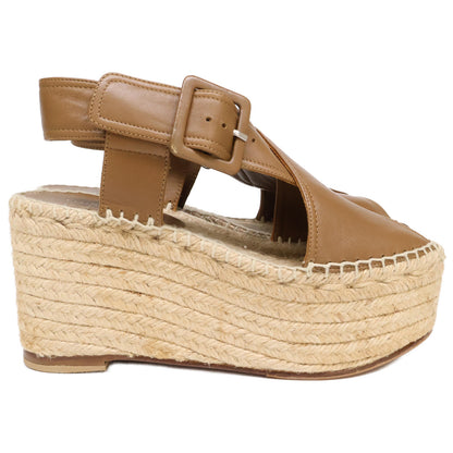 CELINE セリーヌ 【美品】オープントゥ エスパドリーユ ウェッジソール サンダル シューズ 34