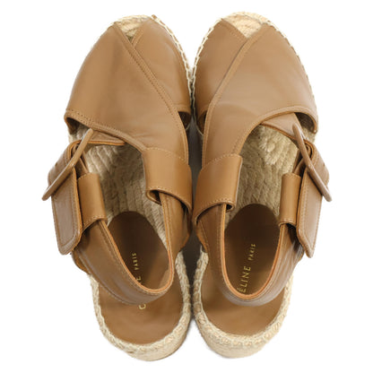 CELINE セリーヌ 【美品】オープントゥ エスパドリーユ ウェッジソール サンダル シューズ 34