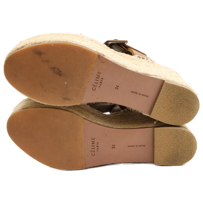 CELINE セリーヌ 【美品】オープントゥ エスパドリーユ ウェッジソール サンダル シューズ 34
