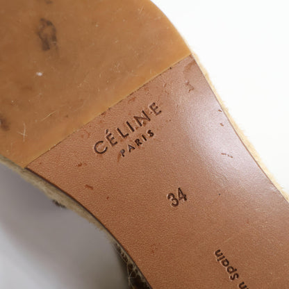 CELINE セリーヌ 【美品】オープントゥ エスパドリーユ ウェッジソール サンダル シューズ 34