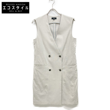 Theory セオリー 23年 SEAM VT STRETCH OXFORD リネン混ロングジレ ベスト 2