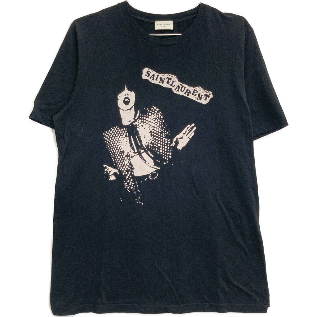 SAINT LAURENT PARIS サンローランパリ ﾌﾞﾗｯｸ 631800 ｸﾞﾗﾌｨｯｸﾌﾟﾘﾝﾄ Tｼｬﾂ トップス XL