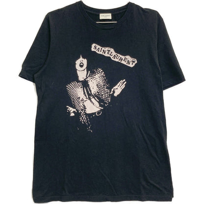 SAINT LAURENT PARIS サンローランパリ ﾌﾞﾗｯｸ 631800 ｸﾞﾗﾌｨｯｸﾌﾟﾘﾝﾄ Tｼｬﾂ トップス XL