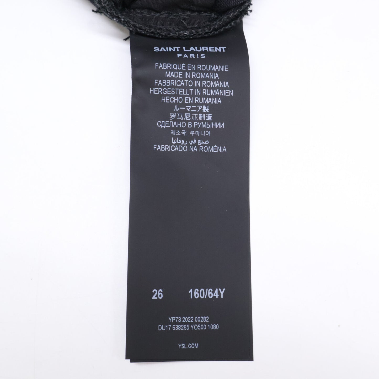 SAINT LAURENT PARIS サンローランパリ 638265 ﾌﾞﾗｯｸ ｽｷﾆｰﾃﾞﾆﾑﾊﾟﾝﾂ ボトムス 26