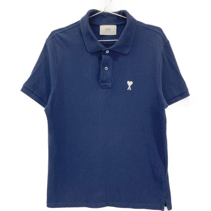 AMI PARIS アミパリス ﾈｲﾋﾞｰ ﾎﾜｲﾄﾛｺﾞ ﾎﾟﾛｼｬﾂ トップス L