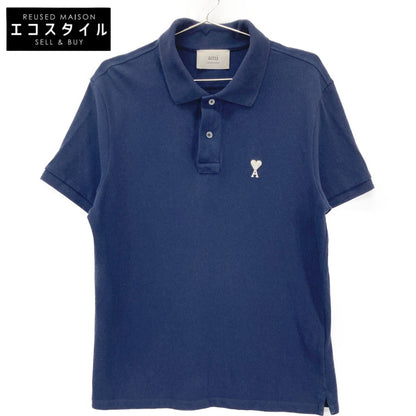 AMI PARIS アミパリス ﾈｲﾋﾞｰ ﾎﾜｲﾄﾛｺﾞ ﾎﾟﾛｼｬﾂ トップス L