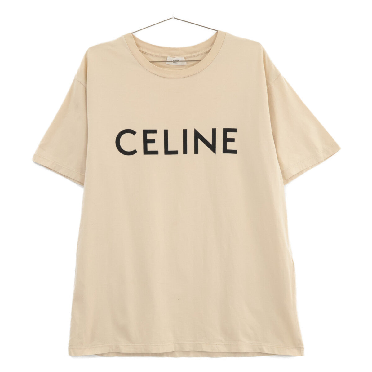 CELINE セリーヌ ﾍﾞｰｼﾞｭ 2X681671Q ｺｯﾄﾝ ﾛｺﾞ 半袖Tｼｬﾂ トップス XS