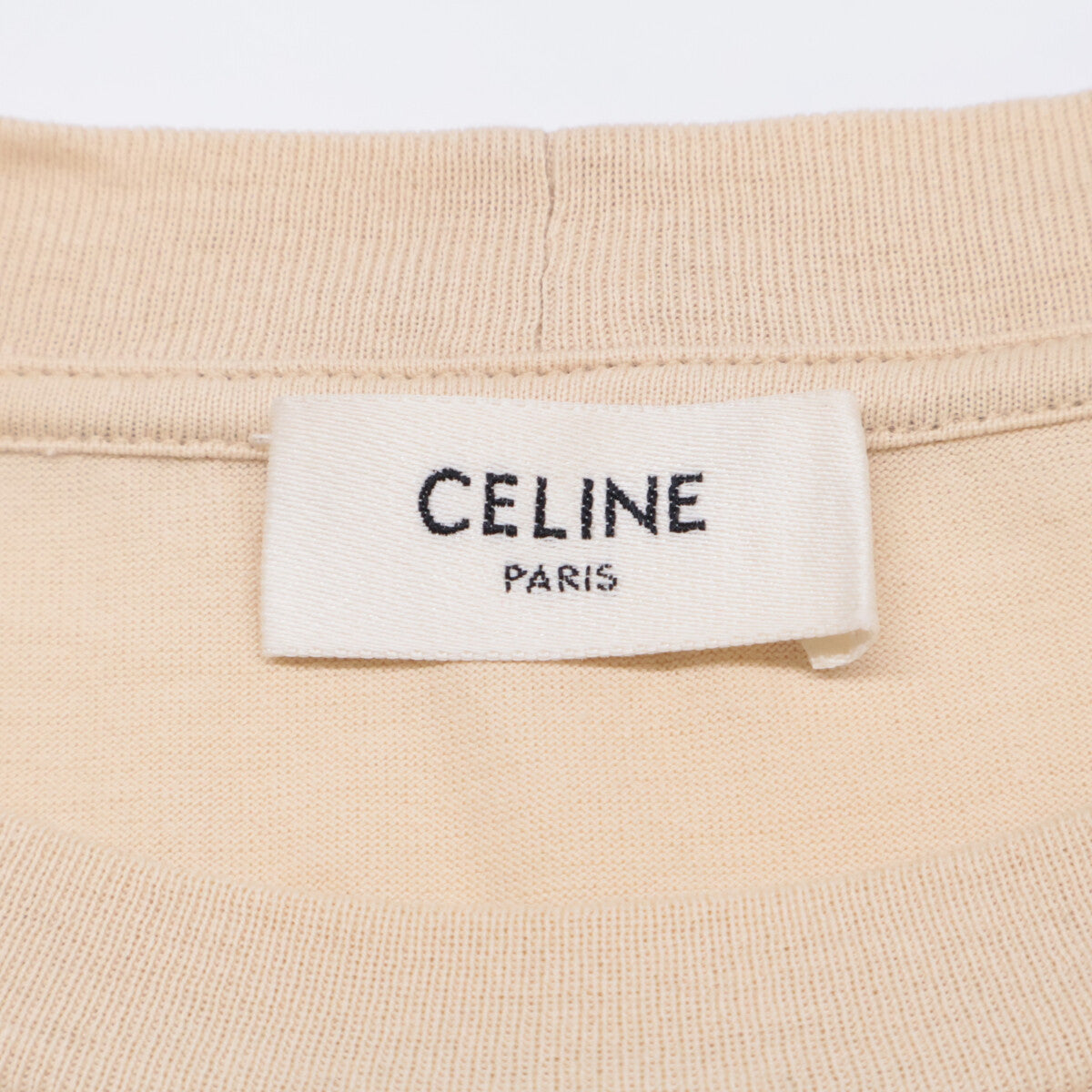 CELINE セリーヌ ﾍﾞｰｼﾞｭ 2X681671Q ｺｯﾄﾝ ﾛｺﾞ 半袖Tｼｬﾂ トップス XS