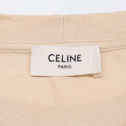 CELINE セリーヌ ﾍﾞｰｼﾞｭ 2X681671Q ｺｯﾄﾝ ﾛｺﾞ 半袖Tｼｬﾂ トップス XS
