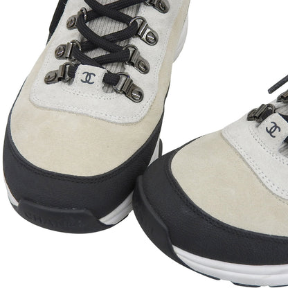 CHANEL シャネル スエードソックススニーカー シューズ レディース アイボリー ライトグレー ブラック 36 36G45204 23AW シューズ 36