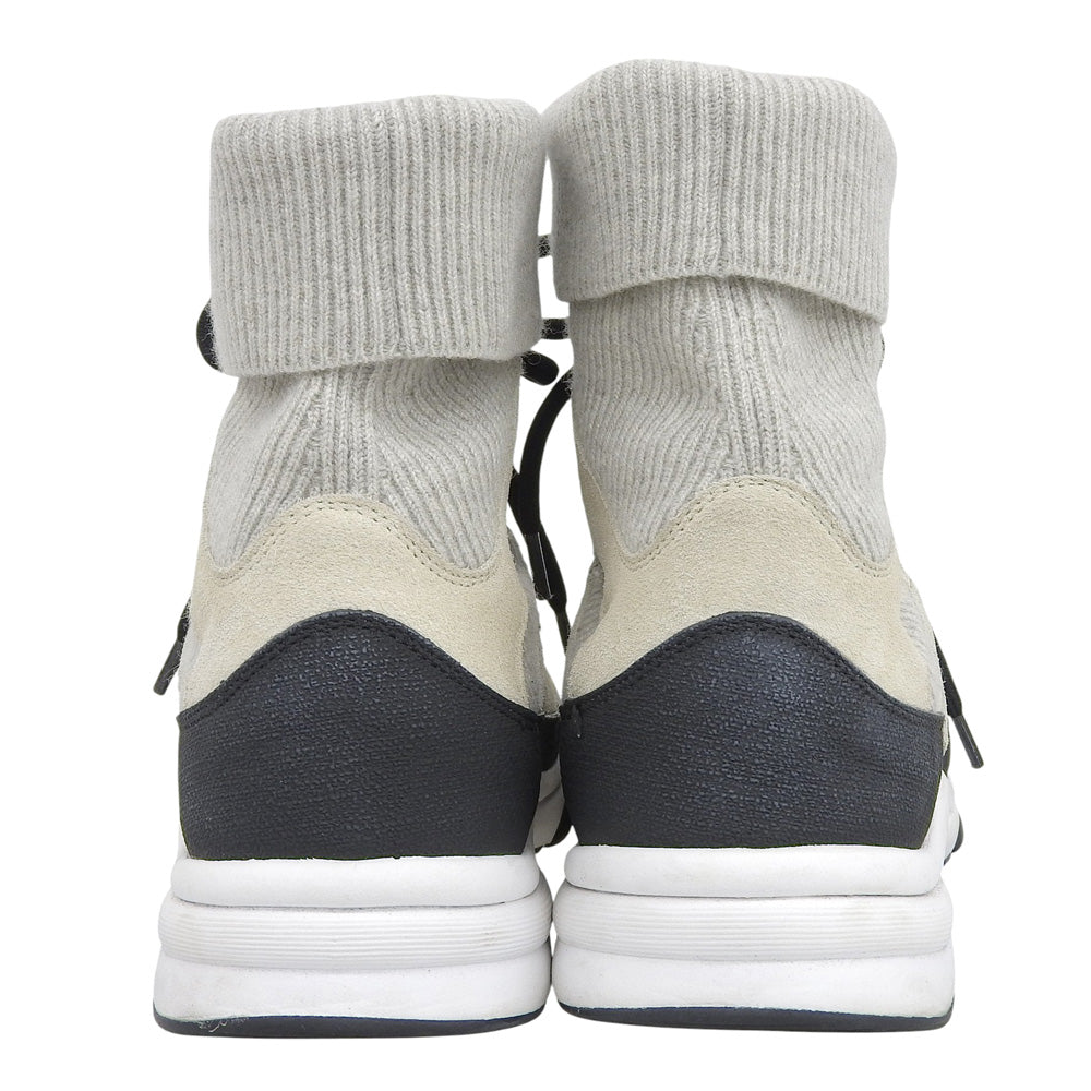 CHANEL シャネル スエードソックススニーカー シューズ レディース アイボリー ライトグレー ブラック 36 36G45204 23AW シューズ 36