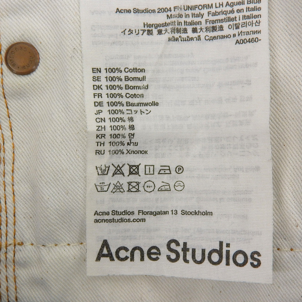 ACNE STUDIOS アクネ ストゥディオズ 2004 FN UNIFORM LH AGUELL BLUE デニム ボトムス レディース ブルー 34 ボトムス 34