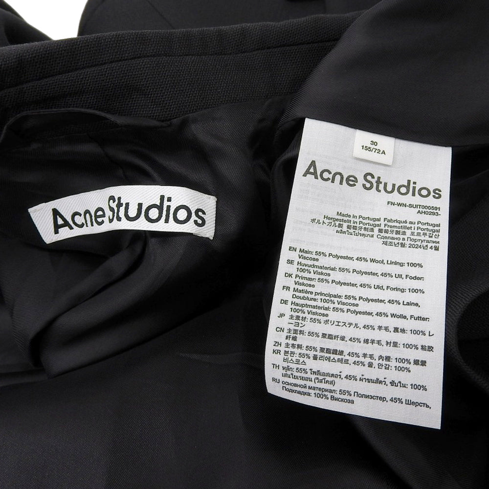 ACNE STUDIOS アクネ ストゥディオズ 美品 シングルブレストジャケット レディース ブラック 30 FN-WN-SUIT000591 ジャケット 30