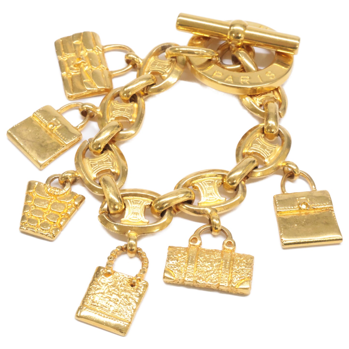 CELINE セリーヌ バッグモチーフチャーム マカダム ブレスレット