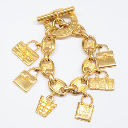 CELINE セリーヌ バッグモチーフチャーム マカダム ブレスレット