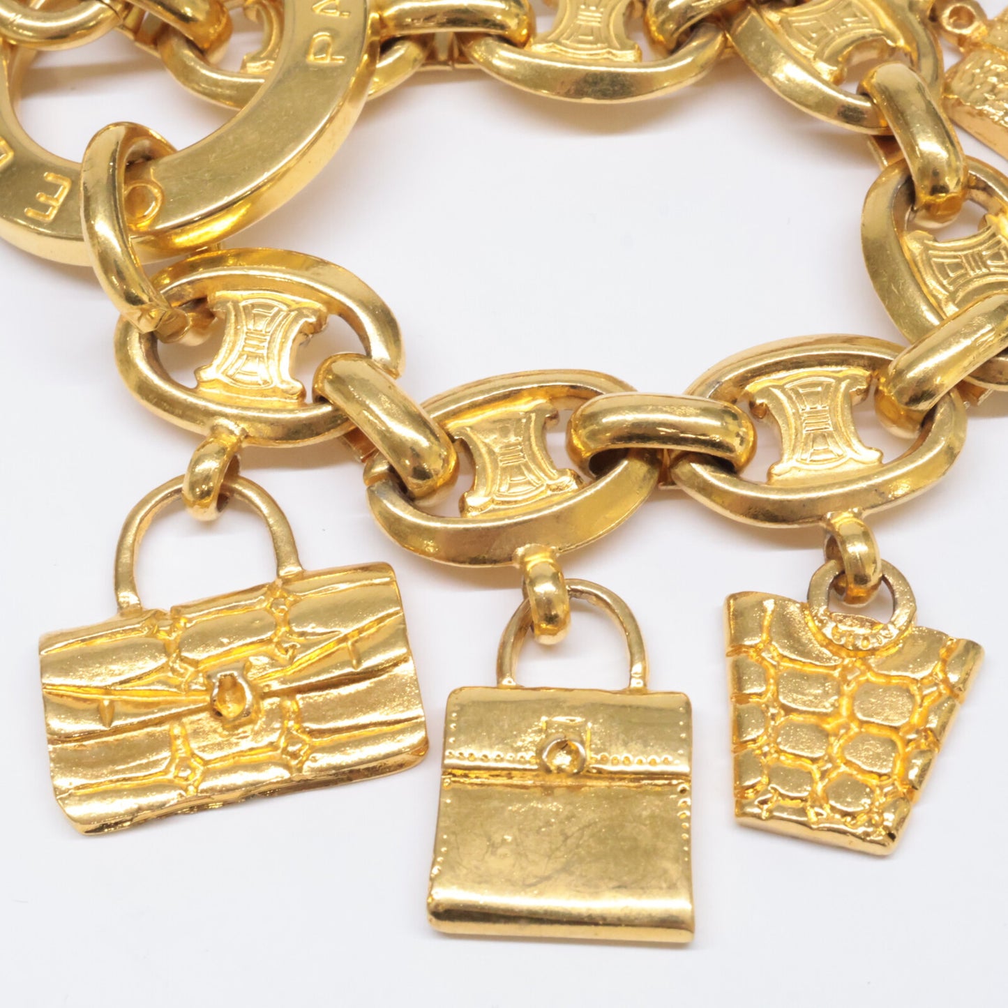 CELINE セリーヌ バッグモチーフチャーム マカダム ブレスレット