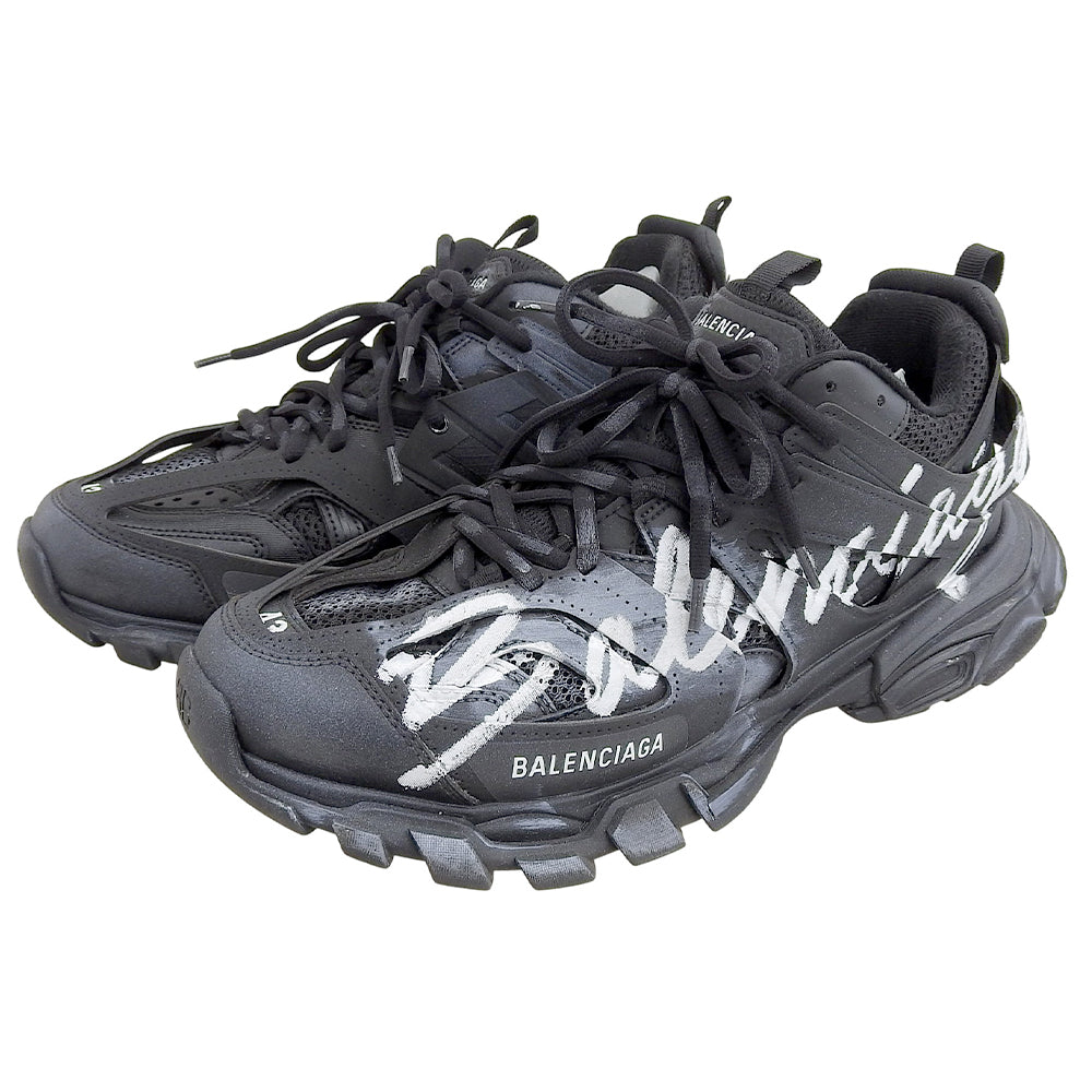 BALENCIAGA バレンシアガ 美品 Track Signature スニーカー シューズ メンズ ブラック×ホワイト 28.5cm 542023 シューズ 43