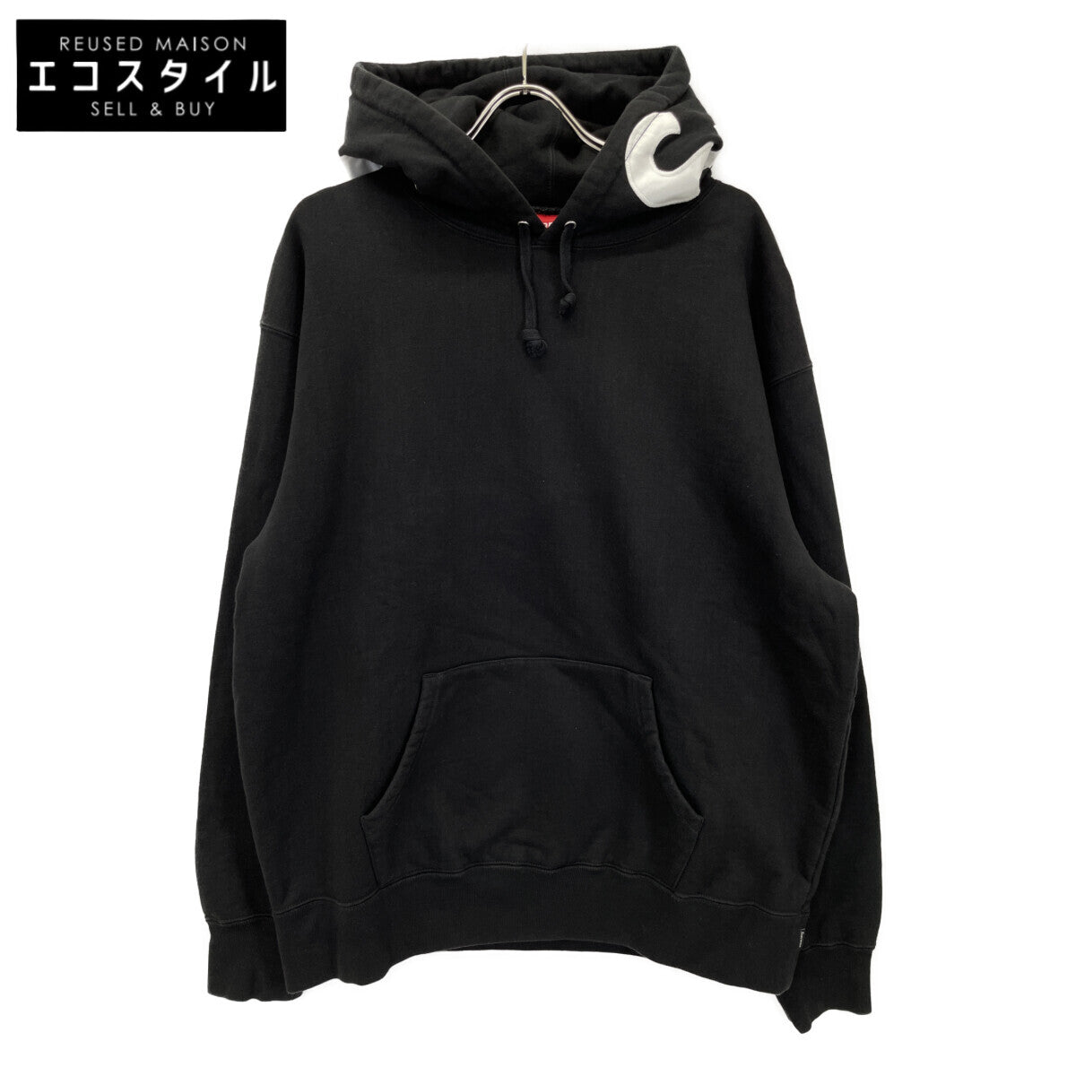 Supreme シュプリーム ﾌﾞﾗｯｸ ﾌﾟﾙｵｰﾊﾞｰ ﾊﾟｰｶｰ トップス L