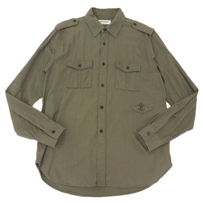 SAINT LAURENT PARIS サンローランパリ コットン 長袖シャツ トップス メンズ カーキ S 483073 トップス S