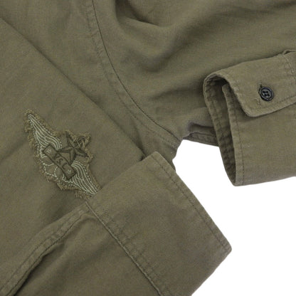 SAINT LAURENT PARIS サンローランパリ コットン 長袖シャツ トップス メンズ カーキ S 483073 トップス S