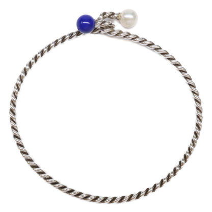 TIFFANY&Co. ティファニー 【美品】925 ラピスラズリ/パール ツイスト バングル