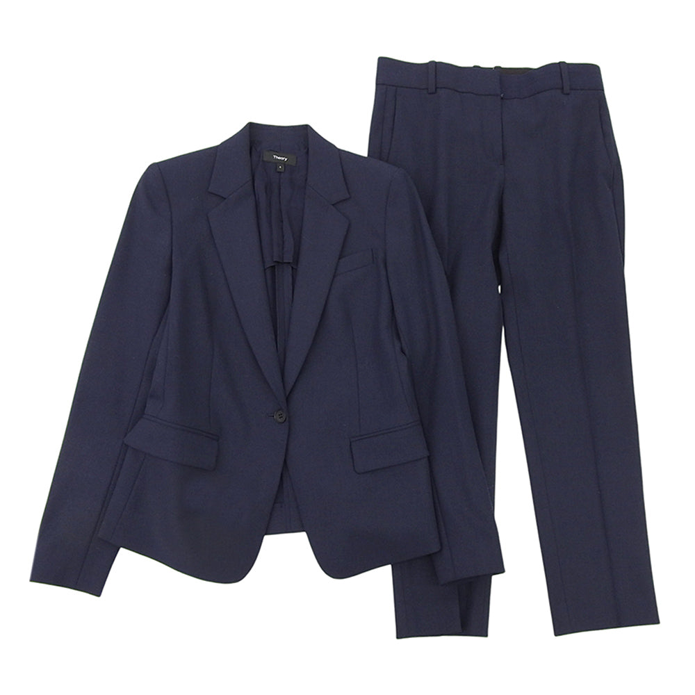 Theory セオリー 美品 スーツ セットアップ レディース ネイビー 0 1 21SS スーツ セットアップ 0