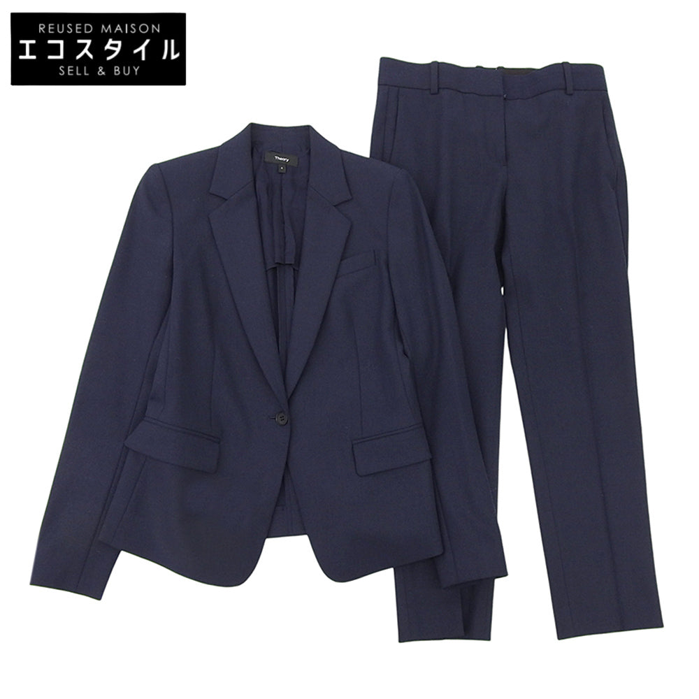 Theory セオリー 美品 スーツ セットアップ レディース ネイビー 0 1 21SS スーツ セットアップ 0