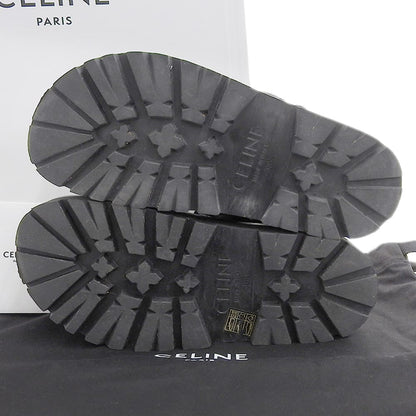 CELINE セリーヌ レザー×ファブリック サンダル BULKY シューズ レディース 黒 ブラック 38 1/2 RM1201 シューズ 38 1/2