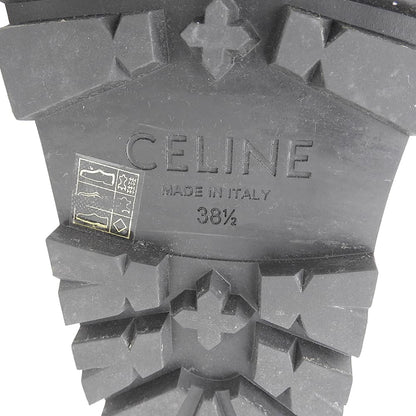 CELINE セリーヌ レザー×ファブリック サンダル BULKY シューズ レディース 黒 ブラック 38 1/2 RM1201 シューズ 38 1/2