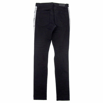 AMIRI アミリ ダメージ加工 サイドライン スキニー デニムパンツ ボトムス メンズ 黒 ブラック 34 ボトムス 34