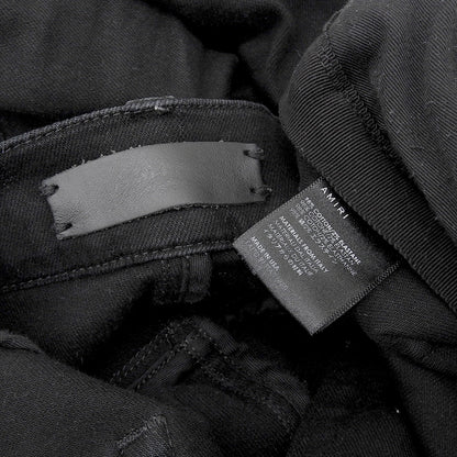AMIRI アミリ ダメージ加工 サイドライン スキニー デニムパンツ ボトムス メンズ 黒 ブラック 34 ボトムス 34