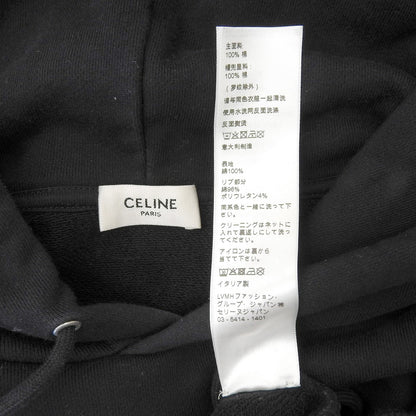 CELINE セリーヌ コットン ロゴプルオーバー パーカ トップス メンズ 黒 ブラック XS 2Y321670Q トップス XS