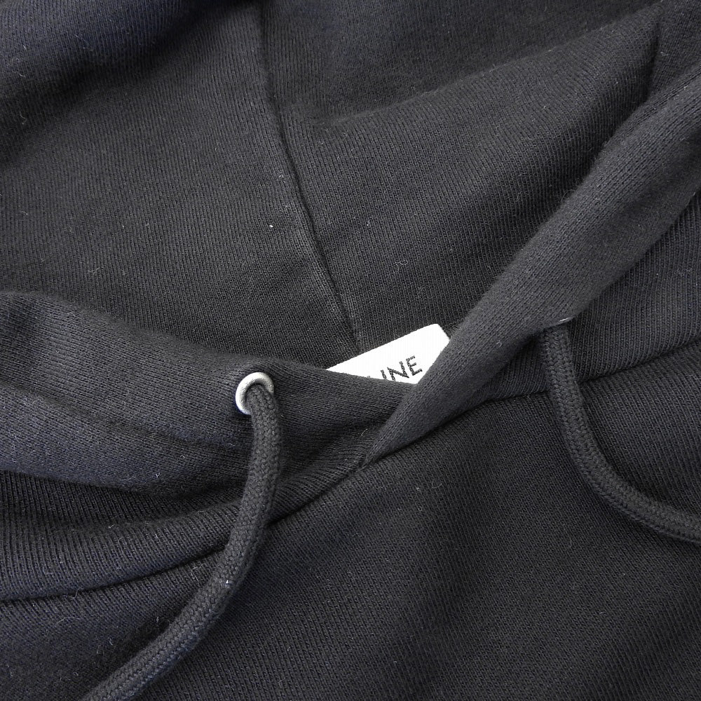 CELINE セリーヌ コットン ロゴプルオーバー パーカ トップス メンズ 黒 ブラック XS 2Y321670Q トップス XS