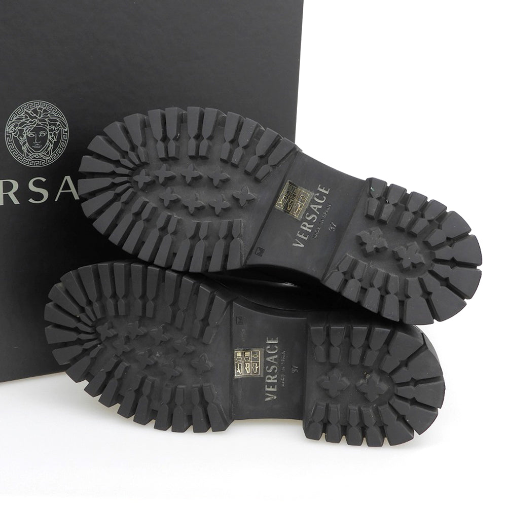 Versace ヴェルサーチ 美品 アリア メデューサ チェルシーブーツ レディース ブラック 37 シューズ 37