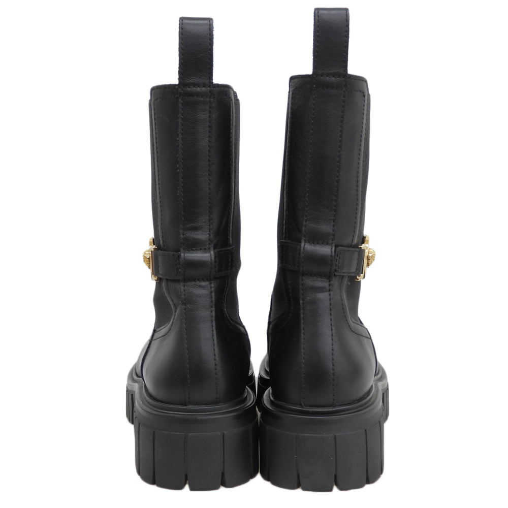 Versace ヴェルサーチ 美品 アリア メデューサ チェルシーブーツ レディース ブラック 37 シューズ 37