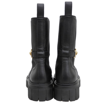 Versace ヴェルサーチ 美品 アリア メデューサ チェルシーブーツ レディース ブラック 37 シューズ 37